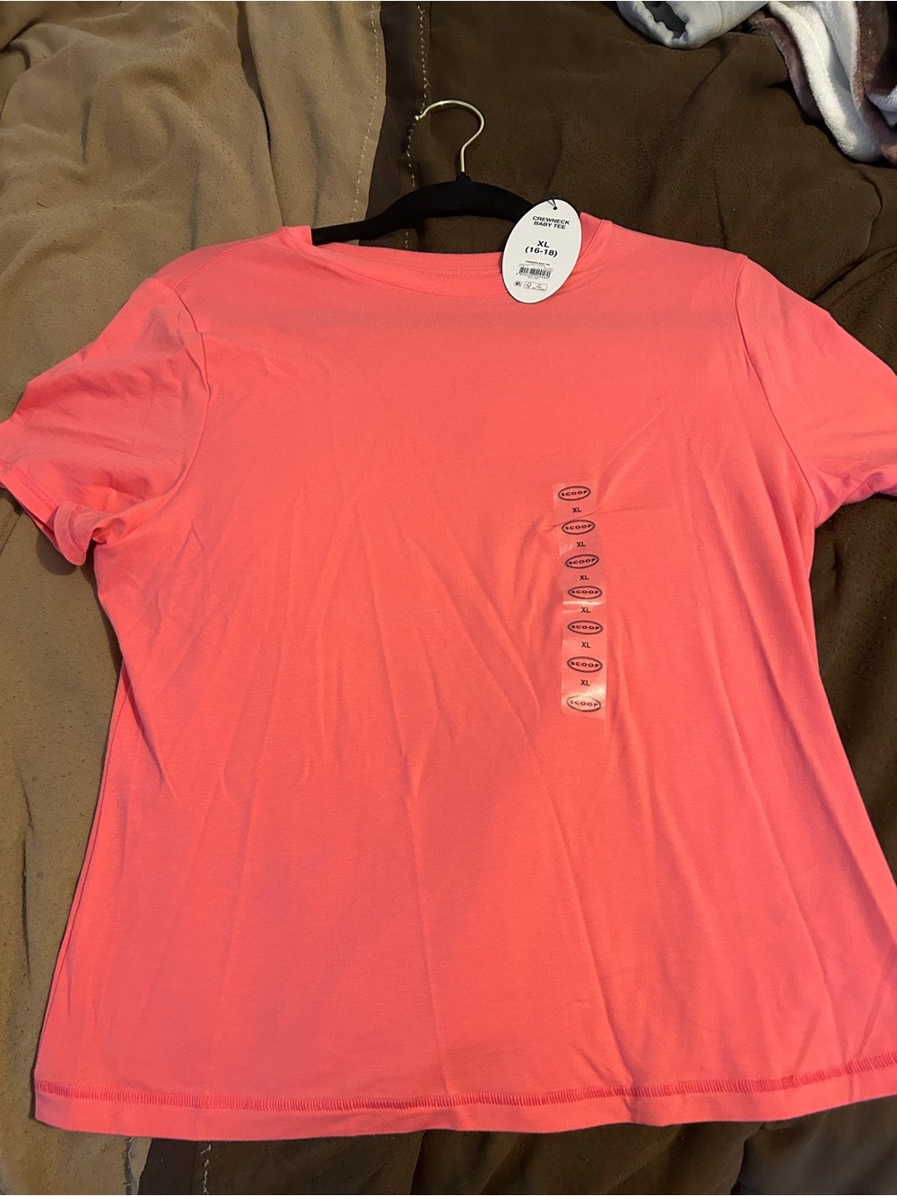 Women's Baby Tee in Coral Pink